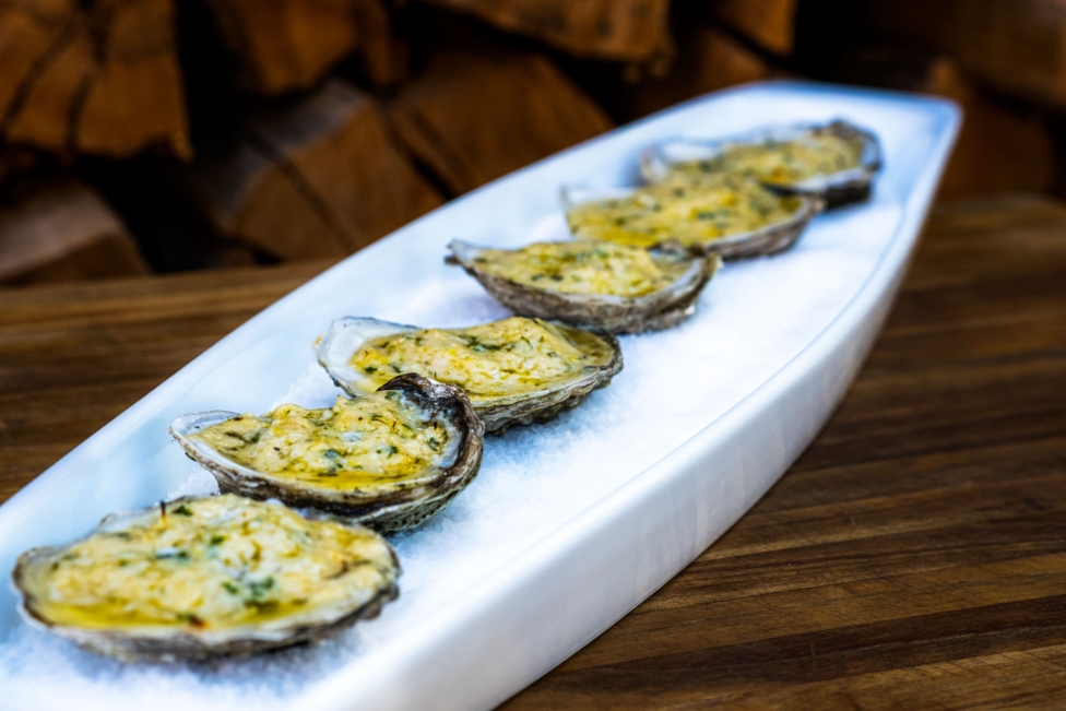 Grilled oysters